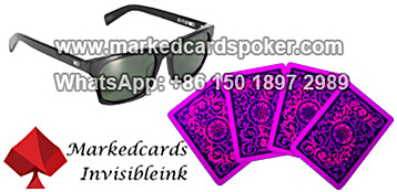 marked playing cards with sunglasses